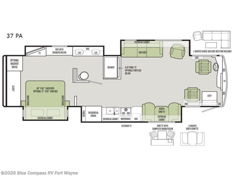 2018 Tiffin Allegro Red 37 PA - Used Class A For Sale by Blue Compass RV Fort Wayne in Columbia City, Indiana features Slideout