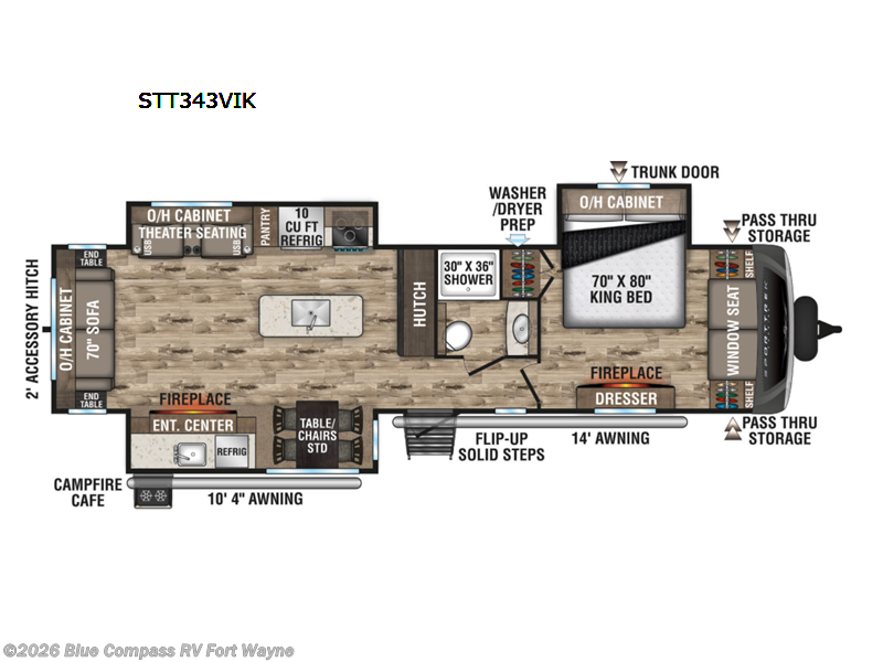 2021 Venture RV SportTrek Touring Edition STT343VIK - Used Travel Trailer For Sale by Blue Compass RV Fort Wayne in Columbia City, Indiana features Slideout