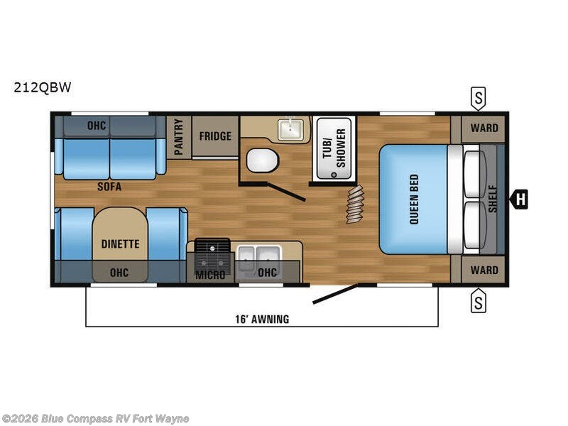 2017 Jayco Jay Flight SLX 212QBW - Used Travel Trailer For Sale by Blue Compass RV Fort Wayne in Columbia City, Indiana