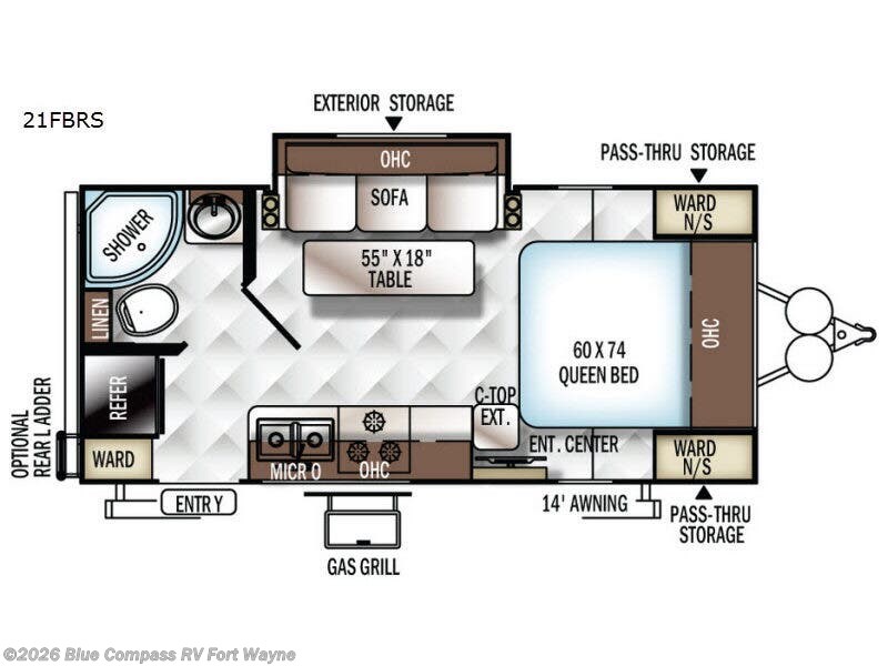 2017 Forest River Flagstaff Micro Lite 21FBRS - Used Travel Trailer For Sale by Blue Compass RV Fort Wayne in Columbia City, Indiana features Slideout