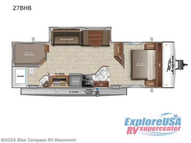 2022 Jay Feather 27BHB by Jayco from ExploreUSA RV Supercenter - Beaumont, TX in Vidor, Texas