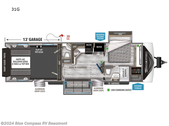 2024 Grand Design Momentum G-Class 31G - New Travel Trailer For Sale by Blue Compass RV Beaumont in Vidor, Texas