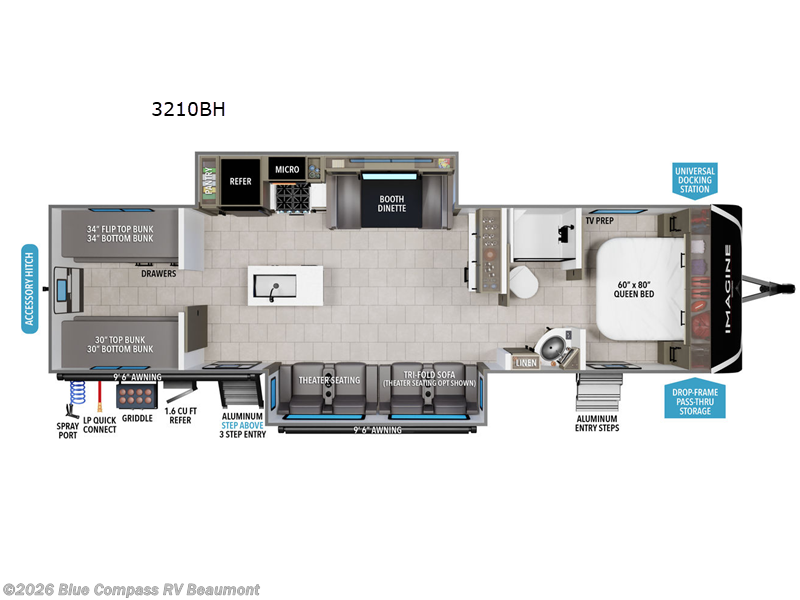 2026 Grand Design Imagine 3210BH - New Travel Trailer For Sale by Blue Compass RV Beaumont in Vidor, Texas features Slideout