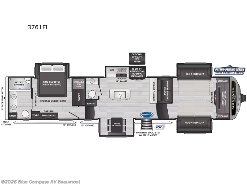 2023 Keystone Montana 3761FL - Used Fifth Wheel For Sale by Blue Compass RV Beaumont in Vidor, Texas features Slideout