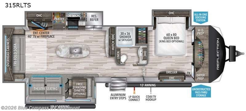 2021 Grand Design Reflection 315RLTS - Used Travel Trailer For Sale by Blue Compass RV Beaumont in Vidor, Texas features Slideout