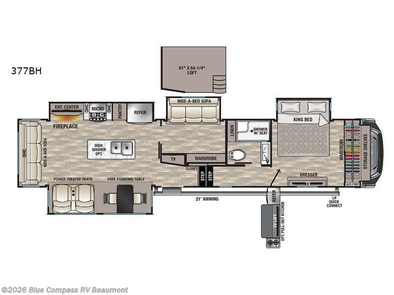 2021 Forest River Cedar Creek 377BH - Used Fifth Wheel For Sale by Blue Compass RV Beaumont in Vidor, Texas features Slideout