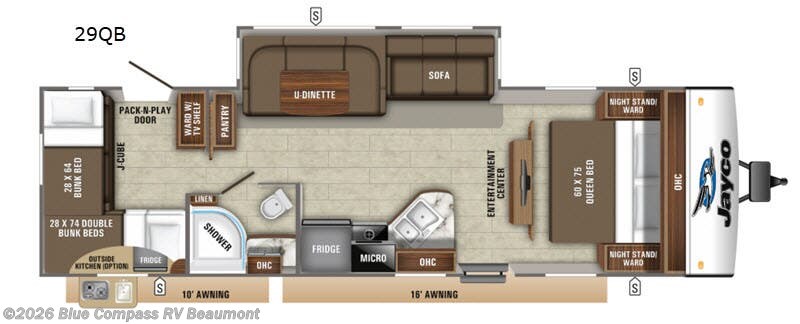 2020 Jayco Jay Feather 29QB - Used Travel Trailer For Sale by Blue Compass RV Beaumont in Vidor, Texas features Slideout