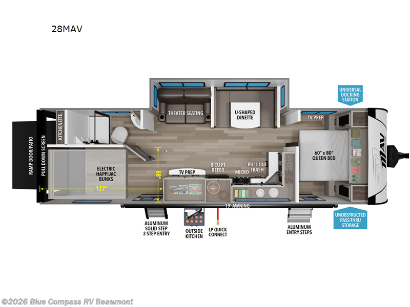 2027 Grand Design Momentum MAV 28MAV - New Toy Hauler For Sale by Blue Compass RV Beaumont in Vidor, Texas features Slideout