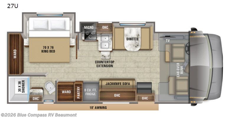 2020 Jayco Greyhawk 27U - Used Class C For Sale by Blue Compass RV Beaumont in Vidor, Texas features Slideout