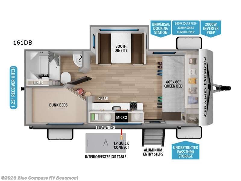 2027 Grand Design Transcend One 161DB - New Travel Trailer For Sale by Blue Compass RV Beaumont in Vidor, Texas features Slideout