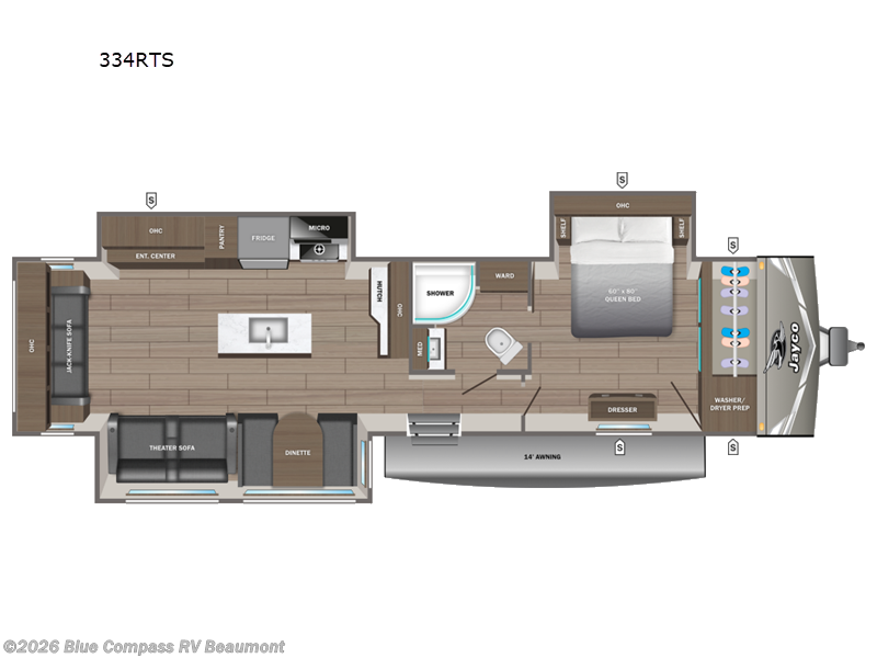 2027 Jayco Jay Flight 334RTS - New Travel Trailer For Sale by Blue Compass RV Beaumont in Vidor, Texas features Slideout