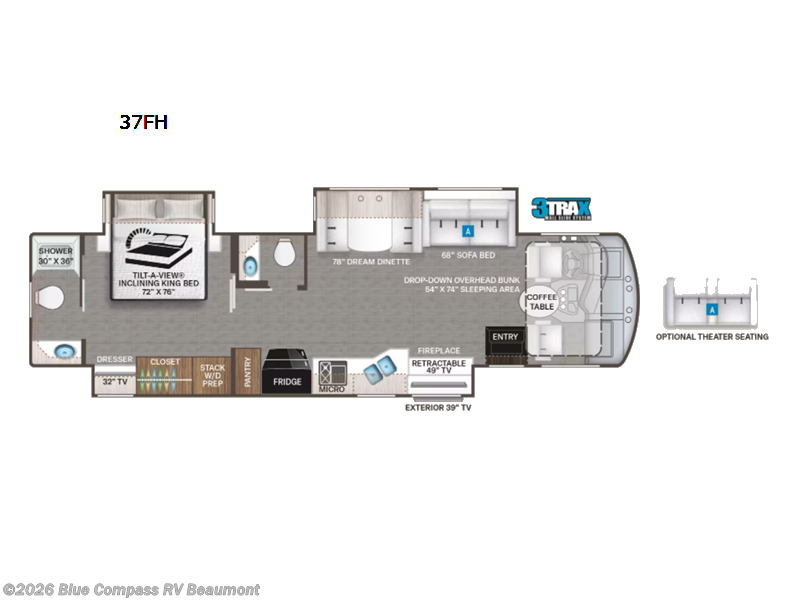 2022 Thor Motor Coach Challenger 37FH - Used Class A For Sale by Blue Compass RV Beaumont in Vidor, Texas features Slideout