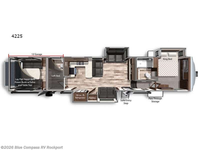 2022 Dutchmen Voltage 4225 - Used Toy Hauler For Sale by Blue Compass RV Rockport in Rockport, Texas features Slideout