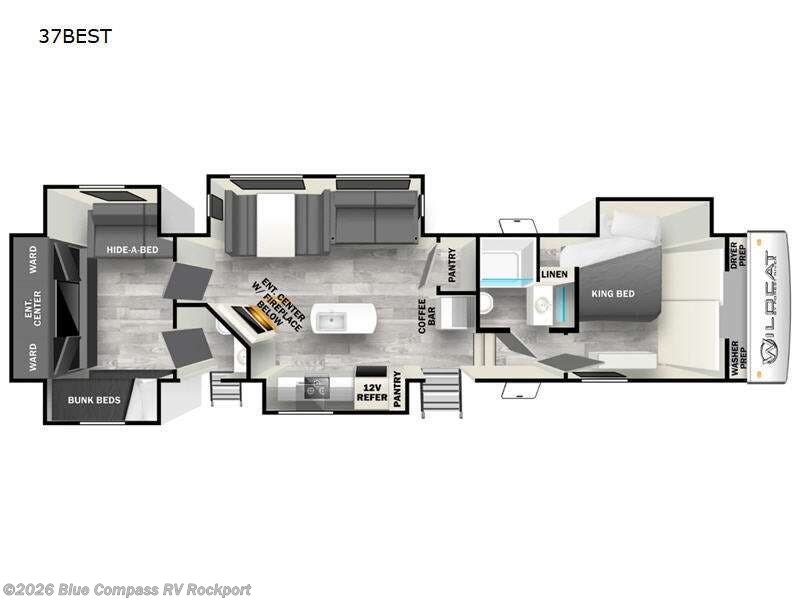 2024 Forest River Wildcat 37BEST - Used Fifth Wheel For Sale by Blue Compass RV Rockport in Rockport, Texas features Slideout