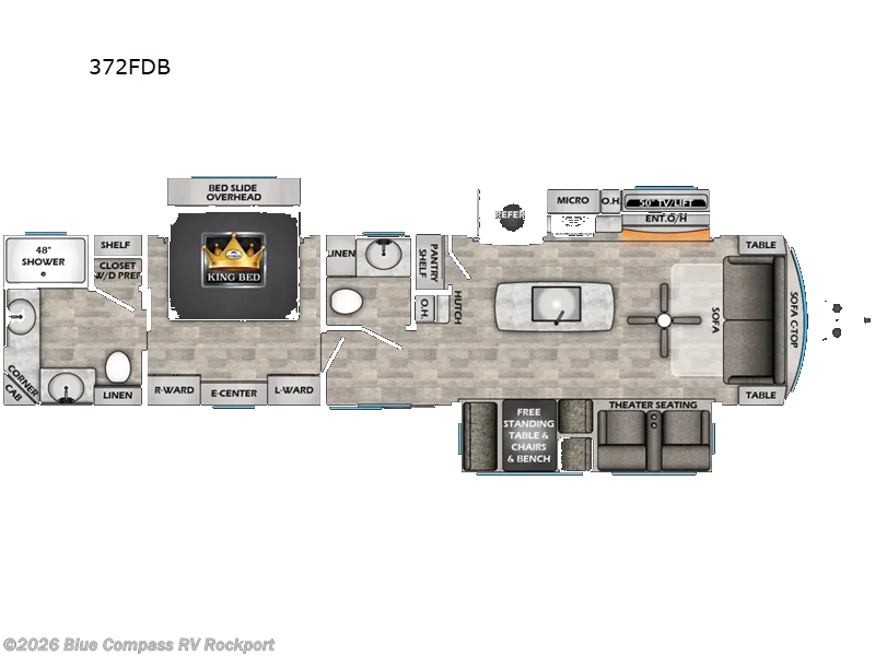 2026 CrossRoads Hampton 372FDB - New Destination Trailer For Sale by Blue Compass RV Rockport in Rockport, Texas features Slideout