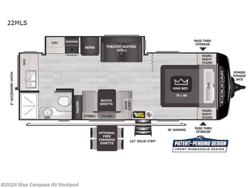 2022 Keystone Cougar Half-Ton 22MLS - Used Travel Trailer For Sale by Blue Compass RV Rockport in Rockport, Texas features Slideout