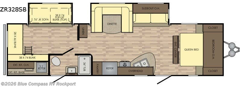 2017 CrossRoads Zinger Z1 Series ZR328SB - Used Travel Trailer For Sale by Blue Compass RV Rockport in Rockport, Texas features Slideout