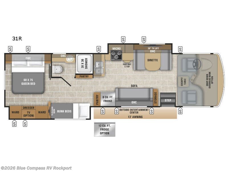 2019 Entegra Coach Vision 31R - Used Class A For Sale by Blue Compass RV Rockport in Rockport, Texas features Slideout