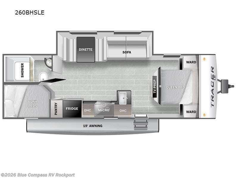 2023 Prime Time Tracer 260BHSLE - Used Travel Trailer For Sale by Blue Compass RV Rockport in Rockport, Texas features Slideout