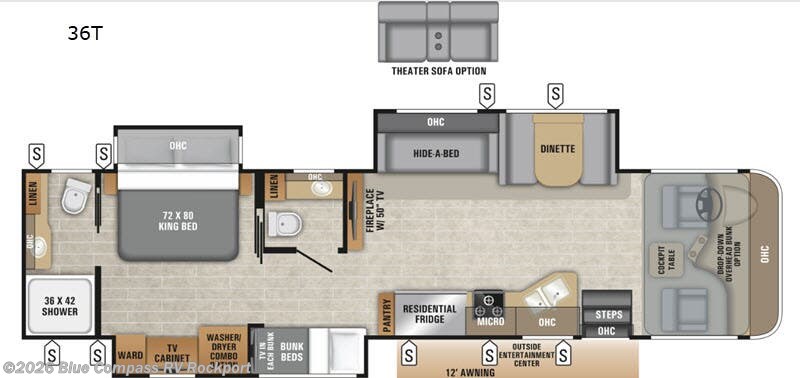 2019 Entegra Coach Emblem 36T - Used Class A For Sale by Blue Compass RV Rockport in Rockport, Texas features Slideout