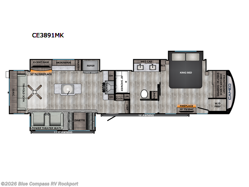 2023 CrossRoads Cameo CE3891MK - Used Fifth Wheel For Sale by Blue Compass RV Rockport in Rockport, Texas features Slideout