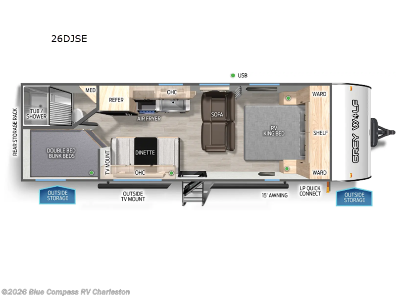 2025 Forest River Cherokee Grey Wolf 26DJSE - New Travel Trailer For Sale by Blue Compass RV Charleston in Ladson, South Carolina