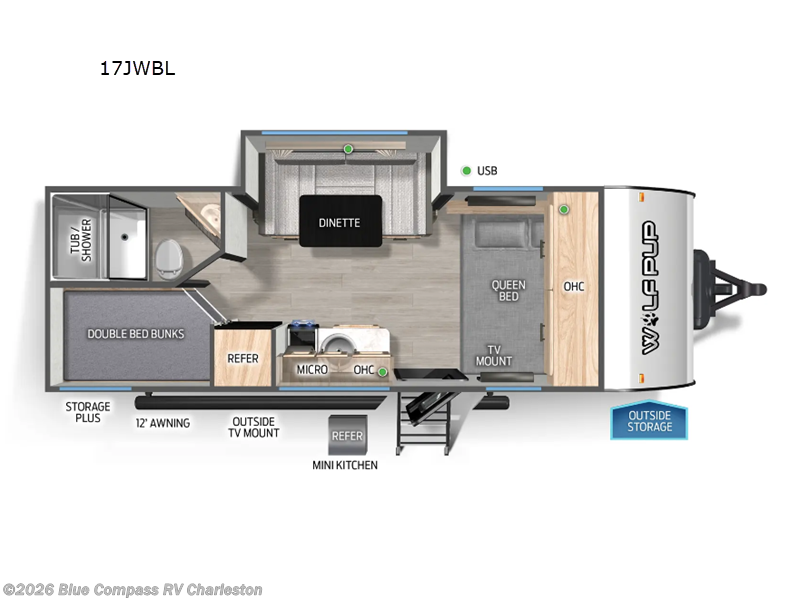 2026 Forest River Cherokee Wolf Pup Black Label 17JWBL - New Travel Trailer For Sale by Blue Compass RV Charleston in Ladson, South Carolina features Slideout