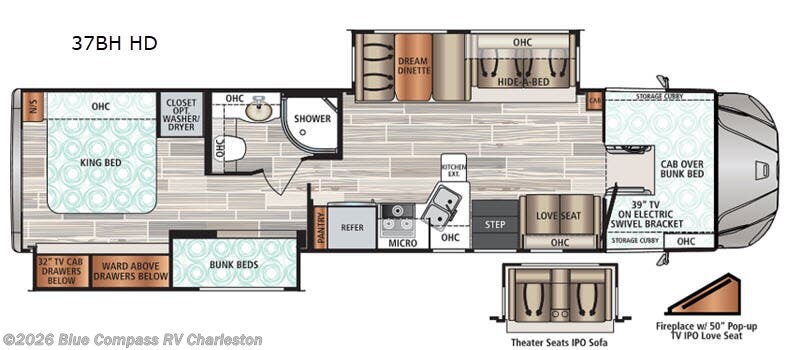 2016 Dynamax Corp Force HD - Used Class C For Sale by Blue Compass RV Charleston in Ladson, South Carolina features Slideout