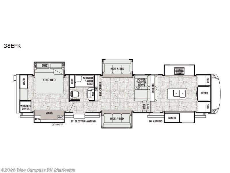 2019 Forest River Cedar Creek Champagne Edition 38EFK - Used Fifth Wheel For Sale by Blue Compass RV Charleston in Ladson, South Carolina features Slideout
