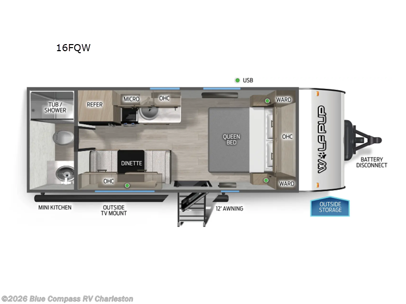 2026 Forest River Cherokee Wolf Pup 16FQW - New Travel Trailer For Sale by Blue Compass RV Charleston in Ladson, South Carolina