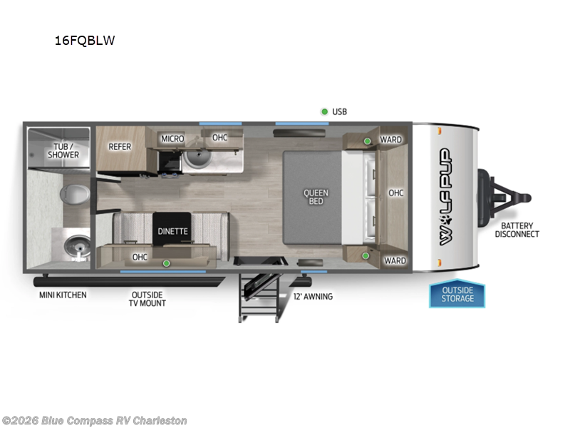 2026 Forest River Cherokee Wolf Pup Black Label 16FQBLW - New Travel Trailer For Sale by Blue Compass RV Charleston in Ladson, South Carolina