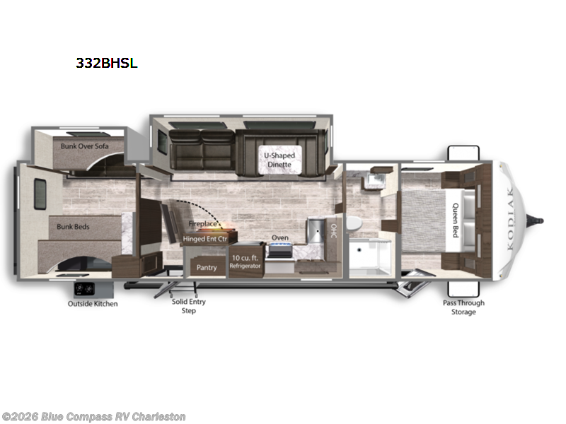 2023 Dutchmen Kodiak Ultra-Lite 332BHSL - Used Travel Trailer For Sale by Blue Compass RV Charleston in Ladson, South Carolina features Slideout