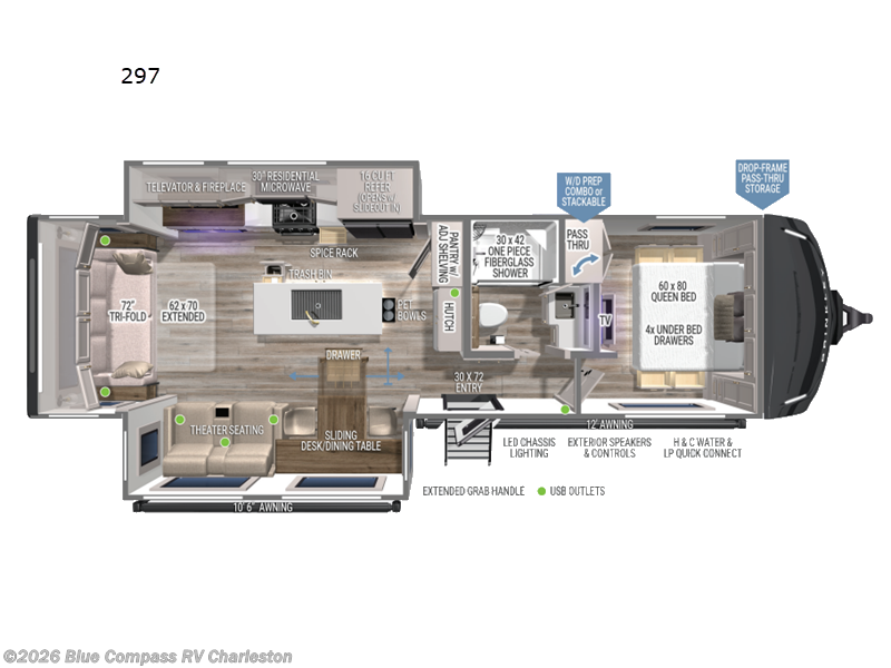 2025 Brinkley RV Model Z AIR 297 - Used Travel Trailer For Sale by Blue Compass RV Charleston in Ladson, South Carolina features Slideout
