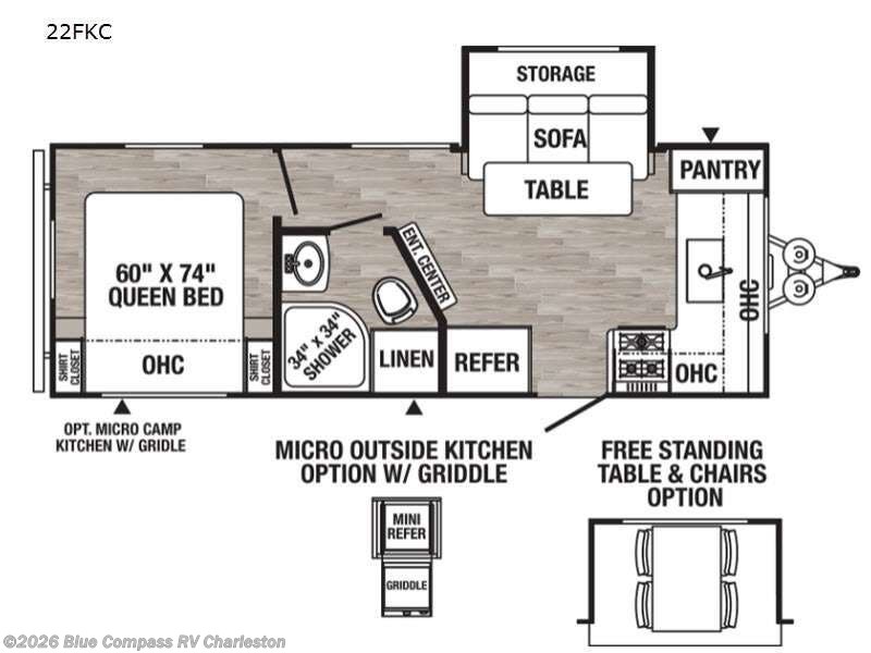2021 Palomino Puma XLE Lite 22FKC - Used Travel Trailer For Sale by Blue Compass RV Charleston in Ladson, South Carolina features Slideout