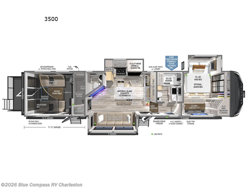 2026 Brinkley RV Model Gx 3500x - New Toy Hauler For Sale by Blue Compass RV Charleston in Ladson, South Carolina features Slideout