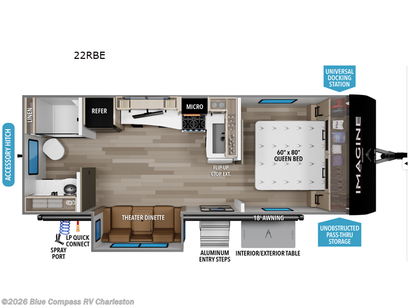 2027 Grand Design Imagine XLS 22RBE - New Travel Trailer For Sale by Blue Compass RV Charleston in Ladson, South Carolina features Slideout