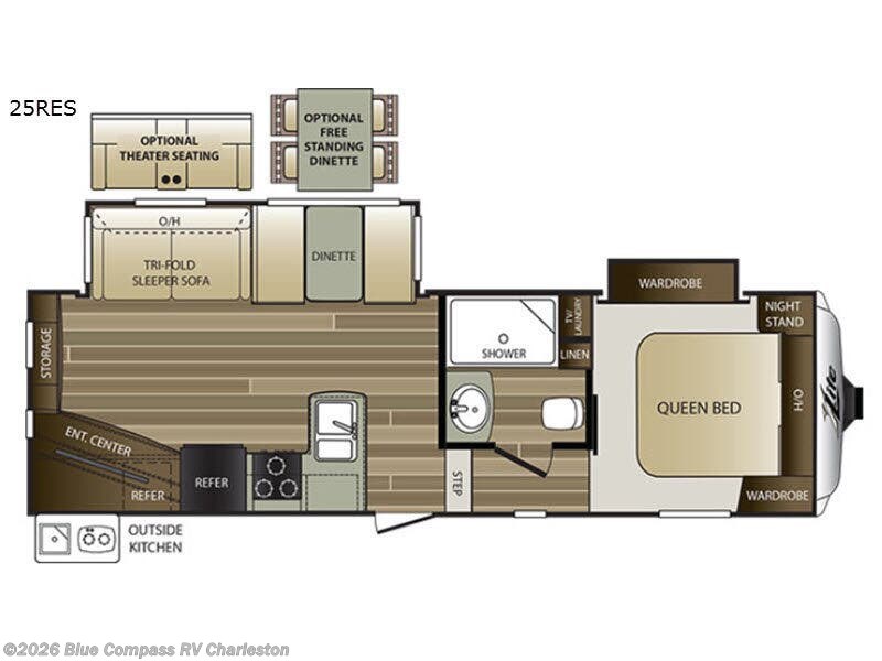 2018 Keystone Cougar 25RES - Used Fifth Wheel For Sale by Blue Compass RV Charleston in Ladson, South Carolina features Slideout