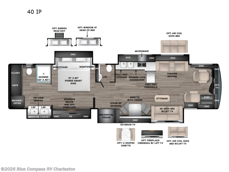 2027 Tiffin Allegro Bus 40 IP - New Class A For Sale by Blue Compass RV Charleston in Ladson, South Carolina features Slideout
