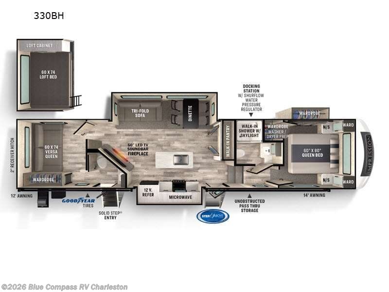 2022 Forest River Impression 330BH - Used Fifth Wheel For Sale by Blue Compass RV Charleston in Ladson, South Carolina features Slideout