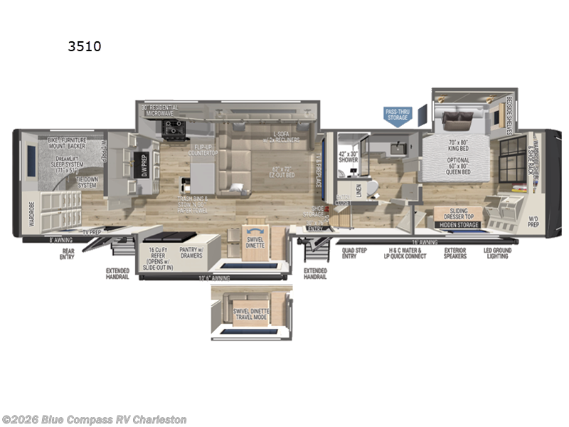 2027 Brinkley RV Model Z 3510 - New Fifth Wheel For Sale by Blue Compass RV Charleston in Ladson, South Carolina features Slideout