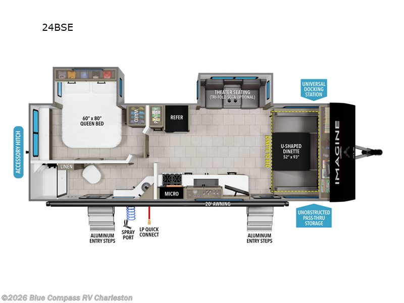 2025 Grand Design Imagine XLS 24BSE - Used Travel Trailer For Sale by Blue Compass RV Charleston in Ladson, South Carolina features Slideout