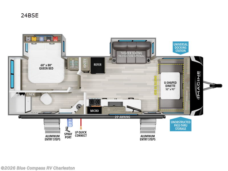 2024 Grand Design Imagine XLS 24BSE - Used Travel Trailer For Sale by Blue Compass RV Charleston in Ladson, South Carolina features Slideout