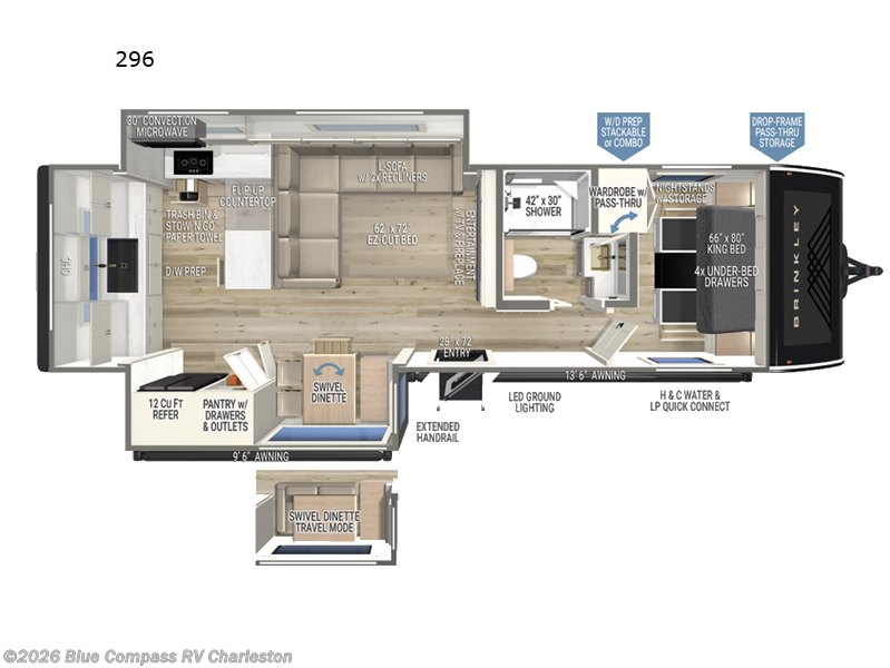 2027 Brinkley RV Model I 296 - New Travel Trailer For Sale by Blue Compass RV Charleston in Ladson, South Carolina features Slideout