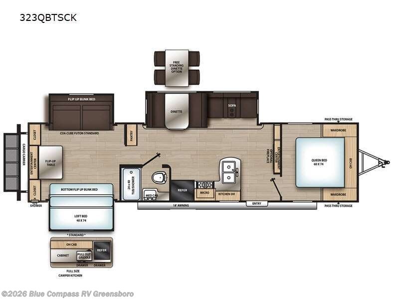 2022 Coachmen Catalina Legacy  Legacy Edition 323qbtsck - Used Travel Trailer For Sale by Blue Compass RV Greensboro in Colfax, North Carolina features Slideout
