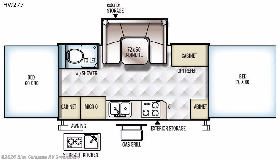 2017 Forest River Rockwood High Wall Series HW277 - Used Popup For Sale by Blue Compass RV Greensboro in Colfax, North Carolina features Slideout
