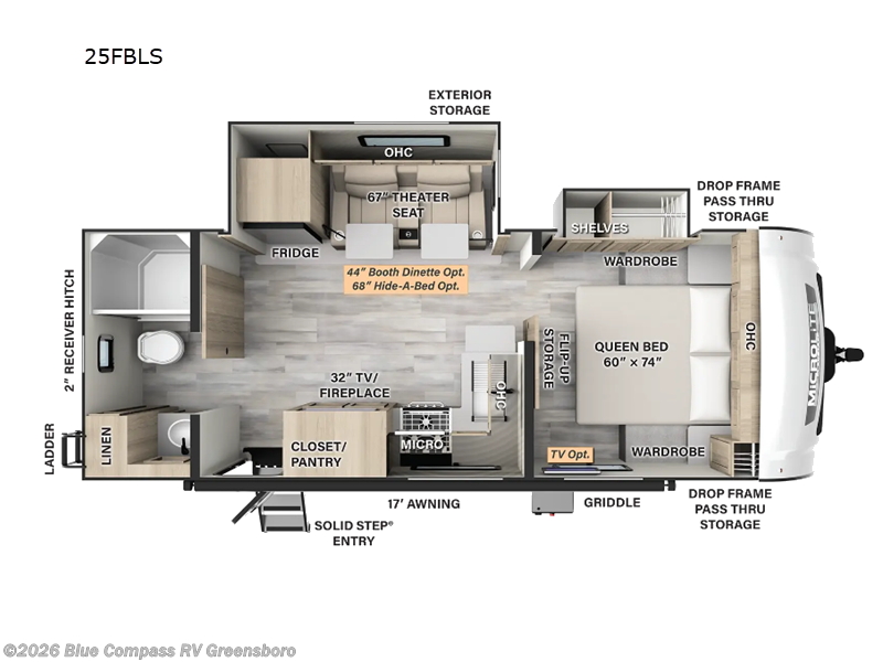 2024 Forest River Flagstaff Micro Lite 25FBLS - Used Travel Trailer For Sale by Blue Compass RV Greensboro in Colfax, North Carolina features Slideout