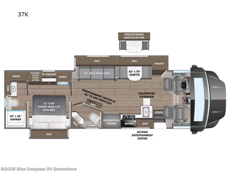 2026 Entegra Coach Accolade XL 37K - New Super C For Sale by Blue Compass RV Greensboro in Colfax, North Carolina features Slideout