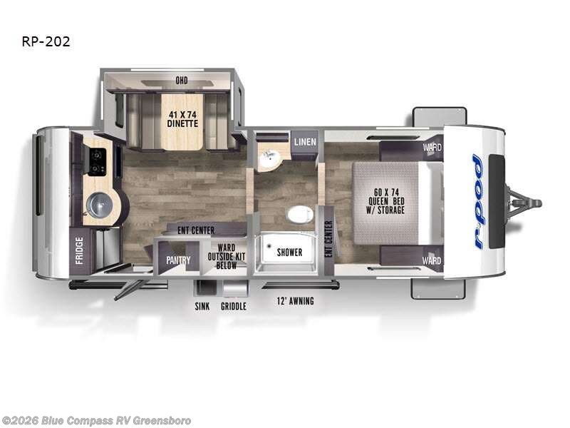 2023 Forest River R Pod RP-202 - Used Travel Trailer For Sale by Blue Compass RV Greensboro in Colfax, North Carolina features Slideout