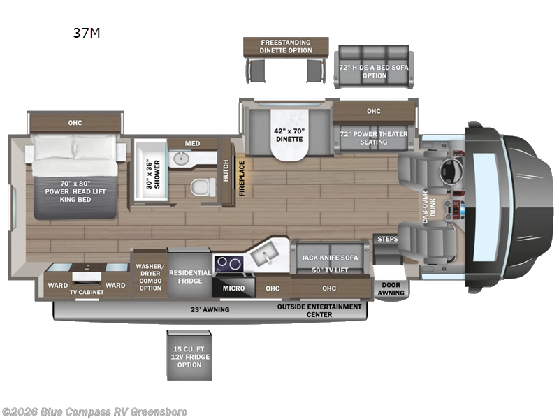 2027 Entegra Coach Accolade 37M - New Super C For Sale by Blue Compass RV Greensboro in Colfax, North Carolina features Slideout