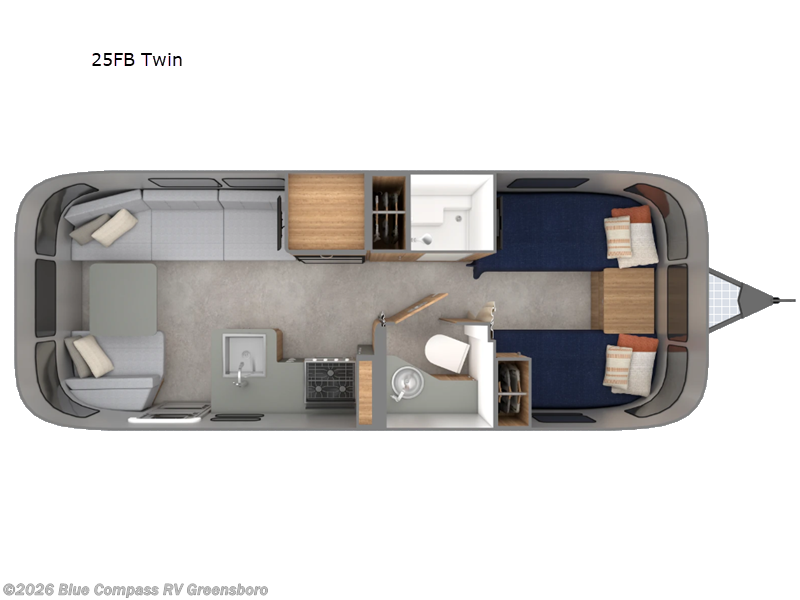2027 Airstream Trade Wind 25FB Twin - New Travel Trailer For Sale by Blue Compass RV Greensboro in Colfax, North Carolina